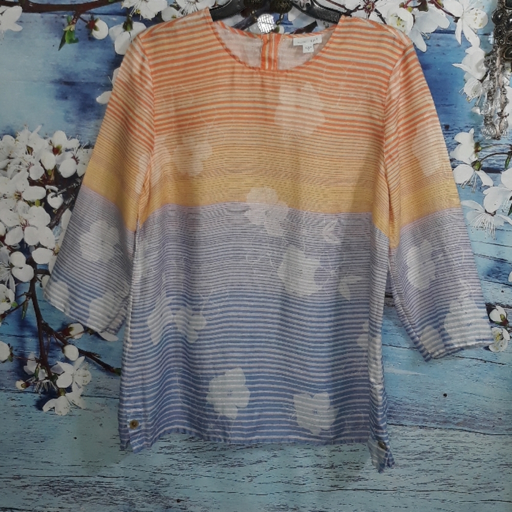 J.jill  Printed 3/4 Sleeve Blouse |  Size M